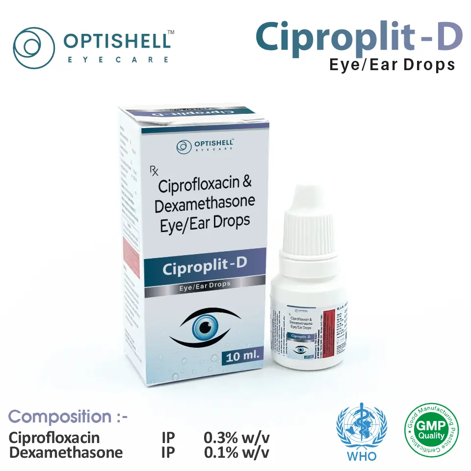 Ciprofloxacin 0.3% + Dexamethasone 0.1% Eye/Ear Drops | Antibacterial & Anti-inflammatory | Best price for PCD Pharma Franchise in Delhi